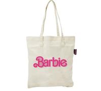 ARDITEX - Bolsa Tote de Algodón 37x41cm - Diseño Barbie Logo Rosa Vintage - Ecológica y Reutilizable - Licencia Oficial Barbie