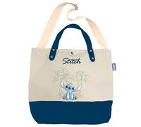 ARDITEX - Bolso shopper de loneta 37x26x11cm con cierre, correa y bolsillo interior - Diseño Stitch sentado - Práctico y cómodo para cualquier ocasión