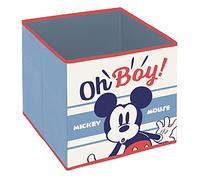 ARDITEX Caja Infantil Plegable Mickey Mouse, Cubo de Tela Guardatodo para Ropa, Libros, Juguetes, Pelotas, Contenedor y Organizador Textil Cuadrado 31 x 31 x 31 cm