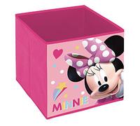 ARDITEX Caja Infantil Plegable Minnie Mouse, Cubo de Tela Guardatodo para Ropa, Libros, Juguetes, Pelotas, Contenedor y Organizador Textil Cuadrado 31 x 31 x 31 cm