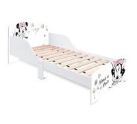 ARDITEX - Cama Infantil de Madera Disney Minnie Mouse - 77x143x60cm - Color Blanco - Apta para colchones estándar 70x140cm - Fácil Montaje