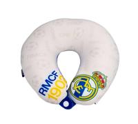 ARDITEX, Cojín Real Madrid, Cojín de Cuello para Niños, Almohada de Viaje Real Madrid para Niños, Ideal para los Pequeños Madridistas, 28x28x6 Centimetros