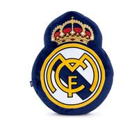 ARDITEX, Cojin Real Madrid, Real Madrid Niño Decorar la Habitación, Cojin Bordado con Forma de Escudo, 21 x 28 x 4 Centimetros