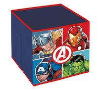 ARDITEX Caja Infantil Plegable Los Vengadores, Cubo de Tela Guardatodo para Ropa, Libros, Juguetes, Pelotas, Contenedor y Organizador Textil Cuadrado 31 x 31 x 31 cm