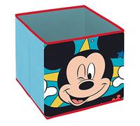 ARDITEX Caja Infantil Plegable Mickey Mouse, Cubo de Tela Guardatodo para Ropa, Libros, Juguetes, Pelotas, Contenedor y Organizador Textil Cuadrado 31 x 31 x 31 cm