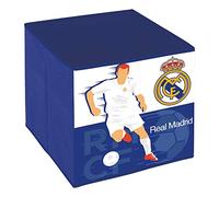 ARDITEX Caja Infantil Plegable Real Madrid CF, Cubo de Tela Guardatodo para Ropa, Libros, Juguetes, Pelotas, Contenedor y Organizador Textil Cuadrado 31 x 31 x 31 cm