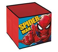 ARDITEX Caja Infantil Plegable Spiderman, Cubo de Tela Guardatodo para Ropa, Libros, Juguetes, Pelotas, Contenedor y Organizador Textil Cuadrado 31 x 31 x 31 cm