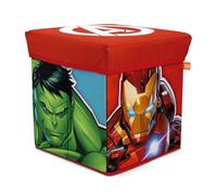 ARDITEX - Cubo plegable infantil Avengers con tapa acolchada y función de asiento - Licencia Oficial Marvel - 30x30x30 cm - Caja decorativa con Capitán América, Hulk, Thor e Ironman