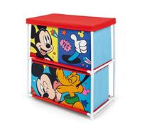 ARDITEX - Estantería infantil con 3 cubetas textiles de Disney Mickey Mouse - Estructura de metal y cubetas de poliéster - 53x30x60 cm - Multicolor