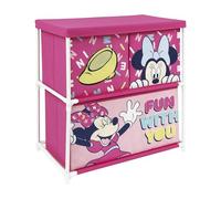 ARDITEX - Estantería Infantil con 3 cubetas Textiles de Disney Minnie Mouse - Estructura de Metal y cubetas de poliéster - 53x30x60 cm - Rosa