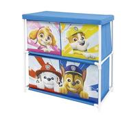 ARDITEX - Estantería Infantil con 3 cubetas Textiles de La Patrulla Canina - Estructura de Metal y cubetas de poliéster - 53x30x60 cm - Multicolor