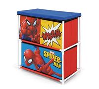 ARDITEX Estantería Infantil Marvel Spiderman con 3 Cajas de Tela para Libros, Juguetes, Pelotas, Ropa, Zapatos 53 x 30 x 60 cm
