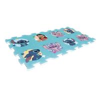 ARDITEX - Juego de Alfombra en Forma de Puzzle Fabricado de Foam de Disney Stitch y Angel - 111x57cm - Color Azul