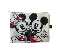 ARDITEX, Neceser Minnie y Mickey, Bolsa de Aseo Mickey y Minnie, Neceser de Tela con Cremallera, Ideal para Organizar Cosmeticos o Pequeñas Cosas, Algodón Resistente, 22.5 x 16 Cm