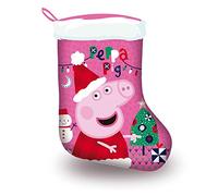 ARDITEX PP14015 Calcetín de Navidad Papa Noël de 42x32cm de EONE-Peppa Pig