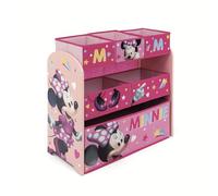 ARDITEX - Organizador de Madera con 6 cestos Textiles de Almacenamiento de Minnie Mouse de Disney - 62x30x60cm - Color Rosa Guardar Juguetes en un Dormitorio Infantil