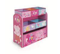 ARDITEX Mueble Organizador de Juguetes de Peppa Pig, Estantería Infantil de Madera con 6 Cestos Textiles de Almacenaje, Estilo Montessori para Habitación o Sala de Juegos Niños, 62 x 30 x 60 cm, Rosa