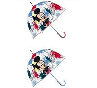 Arditex Paraguas Eva Transparente Burbuja Mickey Disney Manual 48cm - Producto Oficial