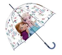 ARDITEX Paraguas Infantil Transparente Frozen, EVA, 67cm Diámetro, Forma Burbuja, Apertura Manual, 8 Paneles