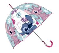 ARDITEX Paraguas Infantil Transparente Lilo&Stitch, EVA, 67cm Diámetro, Forma Burbuja, Apertura Manual, 8 Paneles