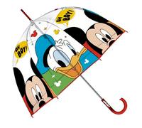 ARDITEX Paraguas Infantil Transparente Mickey Mouse, EVA, 67cm Diámetro, Forma Burbuja, Apertura Manual, 8 Paneles