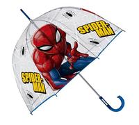 ARDITEX Paraguas Infantil Transparente Spiderman, EVA, 67cm Diámetro, Forma Burbuja, Apertura Manual, 8 Paneles