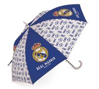 ARDITEX PARAGUAS REAL MADRID CF DE POLIÉSTER, 8 PANELES, DIÁMETRO 86CM, APERTURA AUTOMÁTICA, REGALO IDEAL NIÑO