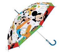 ARDITEX Paragüas Disney para Niños, Mickey Mouse, Pato Donald, Goofy, Pluto, EVA Transparente, 8 Paneles, Diámetro 82 cm, Apertura Manual