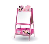 ARDITEX - Pizarra infantil de Disney Minnie Mouse con doble superficie para uso de tiza y rotulador y 2 contenedores textiles para almacenaje - 54x45x117cm - Contenedores de 24x30x15cm - Color rosa