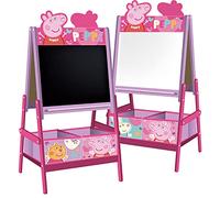ARDITEX Pizarra Infantil Doble con Almacenaje de Peppa Pig - Pizarra Negra para Tiza, Lámina Blanca para Rotulador Fácil Borrado y 2 Cestos Textiles para Juguetes, 54 x 45 x 117 cm Rosa