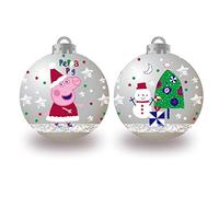Bolas Navidad PEPPA PIG Cosy Corner Plata, 8 cm. Pack x6