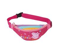 ARDITEX Riñonera Peppa Pig 27x11x6.5cm - Fabricada en poliéster con Cierre de Cremallera y cinturón Ajustable - Color Rosa con Detalles de Colores