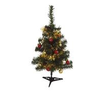 ARDITEX - Set de Árbol de Navidad Todo en Uno de Mickey Mouse de Disney con 1 Árbol Verde de 60 cm, 14 Bolas Rojas y Doradas de 3 cm, 1 Espumillón Metalizado y 2 m de Luces LED a Pilas Incluidas