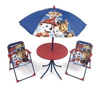 ARDITEX Set de Mesa Infantil, 2 Sillas y Sombrilla Patrulla Canina, Azul y Rojo