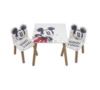 ARDITEX - Set de Mesa y 2 Sillas Infantiles de Madera - 50x50x44 cm y 26,5x26,5x50 cm - Ideal para Jugar, Pintar y Hacer Manualidades - Licencia Oficial Mickey Mouse