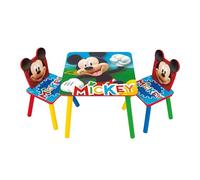 ARDITEX WD14004 Set de Mesa (50x50x44cm) y 2 Sillas (26.5x26.5x50cm) de Madera de Disney-Mickey
