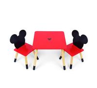 ARDITEX - Set de Mesa y 2 Sillas Infantiles de Madera - 50x50x44 cm y 26,5x26,5x50 cm - Ideal para Jugar, Pintar y Hacer Manualidades - Licencia Oficial Mickey Mouse