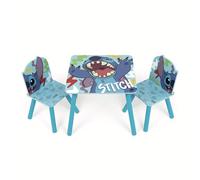 ARDITEX - Set de Mesa y 2 Sillas Infantiles de Madera - 50x50x44 cm y 26,5x26,5x50 cm - Ideal para Jugar, Pintar y Hacer Manualidades - Licencia Oficial Stitch