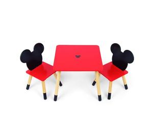 ARDITEX - Set de Mesa y 2 Sillas Infantiles de Madera - 50x50x44 cm y 26,5x26,5x50 cm - Ideal para Jugar, Pintar y Hacer Manualidades - Licencia Oficial Mickey Mouse