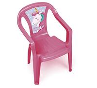 ARDITEX Silla de Plástico Infantil Unicornio, Silla Exterior Jardín, Rosa