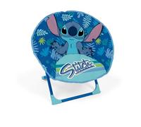ARDITEX Silla Moon Shape de 50 x 50 x 50 cm, diseño de Lilo & Stitch de Disney, marco de metal, asiento de poliéster, plegable, ahorra espacio, diseño de dibujos animados, color blanco