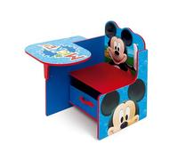 ARDITEX - Silla-Pupitre Infantil de Madera con contenedor Textil de Mickey Mouse de Disney - 62x30x60cm - Color Rojo - Ideal para Manualidades, estudiar o Jugar.