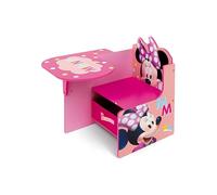 ARDITEX - Silla-Pupitre Infantil de Madera con contenedor Textil de Minnie Mouse de Disney - 62x30x60cm - Color Rosa - Ideal para Manualidades, estudiar o Jugar.
