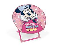 ARDITEX Silla Redonda Plegable Minnie Mouse, Silla Infantil de Luna, Ø 50 cm