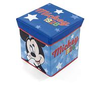 ARDITEX Caja con Tapa Mickey Mouse, Cubo de Tela Guardatodo para Ropa, Libros, Juguetes, Pelotas, y Asiento Infantil para Sentarse 30 x 30 x 30 cm