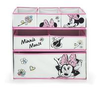 ARDITEX WD13677 Organizador de Madera (62x30x60cm) con 6 cestos Textiles de Almacenamiento de Disney-Minnie
