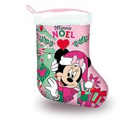 ARDITEX WD14008 Calcetín de Navidad Papa Noël de 42x32cm de Disney-Minnie