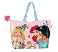 ARDITEX WD14997 Bolsa de Playa de 48x32cm con Cremallera de Disney-Princesas