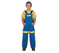 ARDON Niños Peto de Trabajo Ropa Pantalones Trabajo Pantalon Bob el Constructor Niño Ropa de Trabajo, Pantalones al jardín, 100% de algodón, Babero y Brace Azul/Amarillo 128