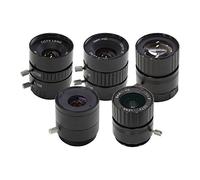 Arducam CS-Mount Kit de Lente para cámara Raspberry Pi HQ (Tipo 1/2.3), 6 mm a 25 mm, Longitud Focal: 65 a 14 Grados, teleobjetivo, Gran Angular, Paquete de 5
